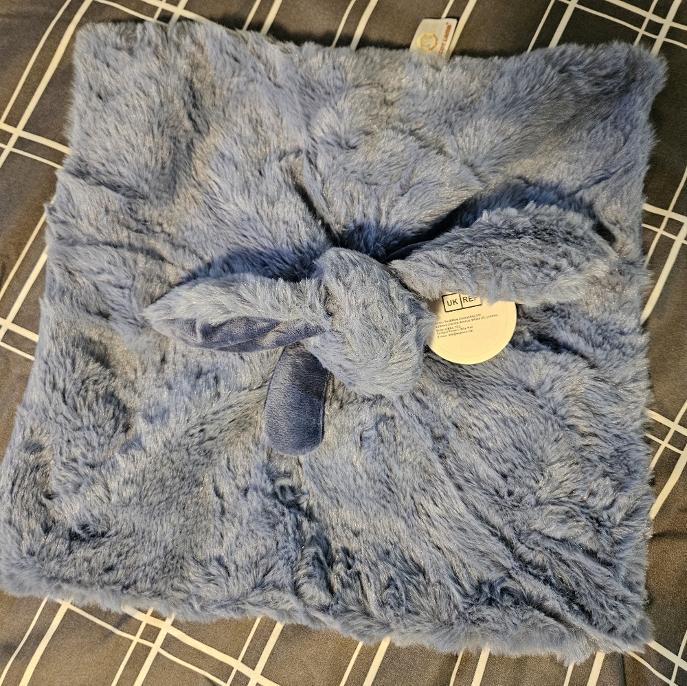 Kids Soft , Cuddly Lovey - Blue Bunny